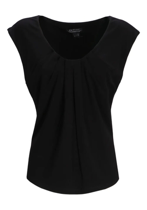 Armani Exchange pleated cap-sleeve top - Black
