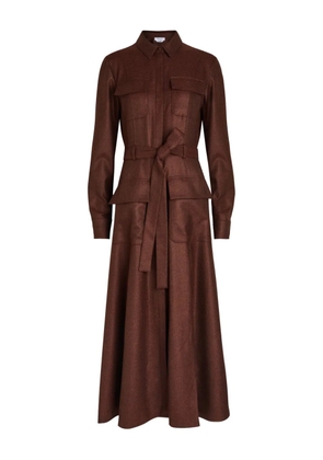 Gabriela Hearst Meyer belted midi shirt dress - Brown