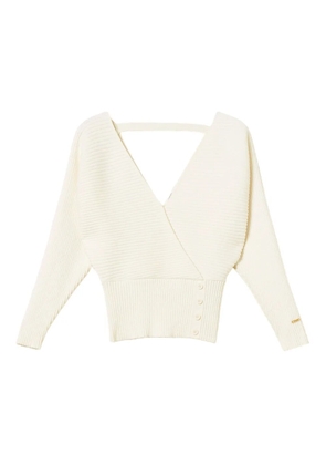 TWINSET rib-knit cross-front sweater - White