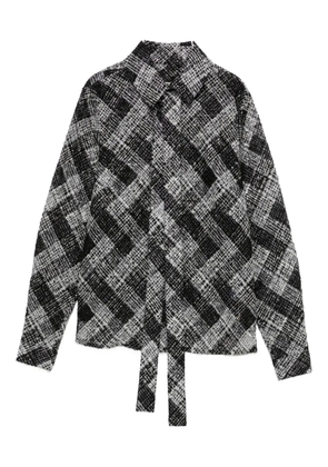 Elie Saab tie-strap patterned shirt - Black