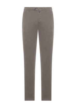 Kiton logo-patch cotton trousers - Grey
