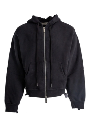 Matières Fécales zip-up hooded jacket - Black