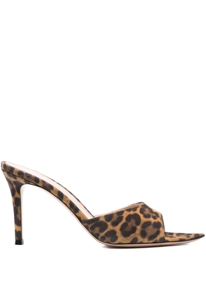 Gianvito Rossi 90mm leopard-print open-toe mules - Brown
