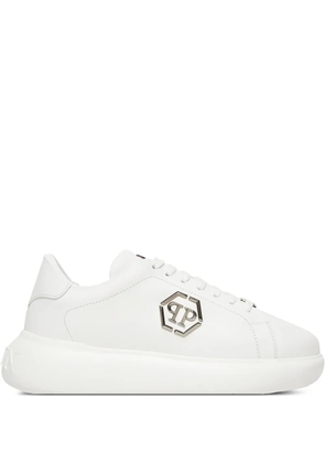 Philipp Plein logo-plaque flat sneakers - White