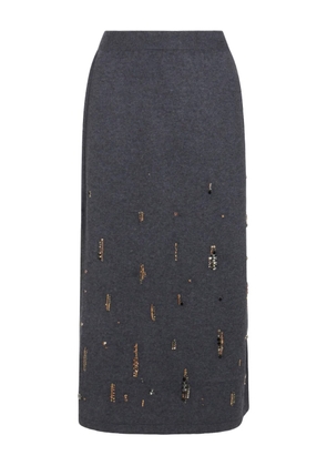 Fabiana Filippi bead-embellished skirt - Grey