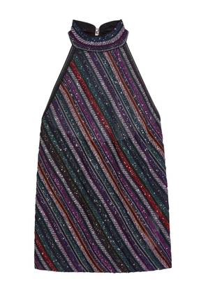 Missoni striped sequin halter top - Black