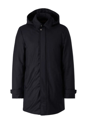 Moorer high-collar long cashmere coat - Blue