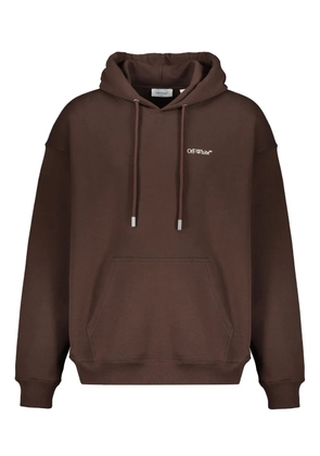 Off-White logo-print hoodie - Brown