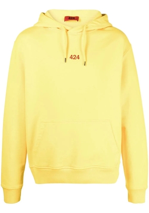 424 logo-embroidered hoodie - Yellow