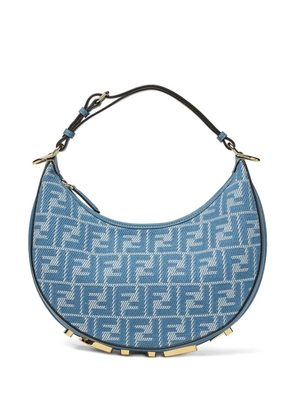 FENDI Fendi logo crescent shoulder bag - Blue