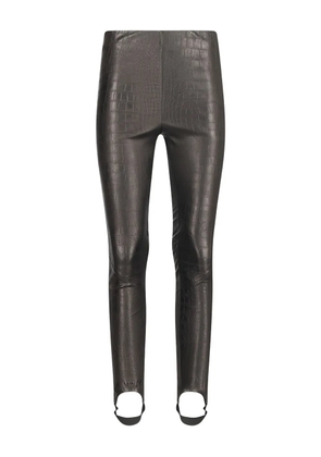 Enes crocodile-effect split-hem leggings - Black