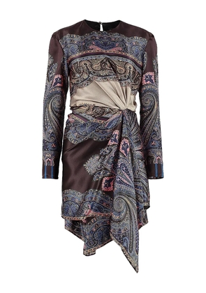 ETRO draped asymmetric mini dress - Blue