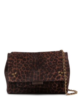 Jérôme Dreyfuss leopart-print suede shoulder bag - Brown