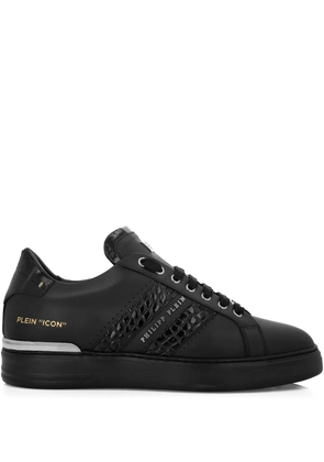 Philipp Plein leather low-top sneakers - Black