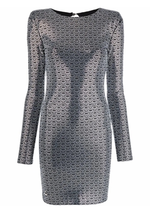Philipp Plein Crystal-embellished long-sleeve mini dress - Black