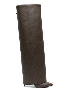 Balmain Ariel monogram folded boots - Brown