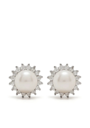 HZMER JEWELLERY pearl stud earrings - Silver