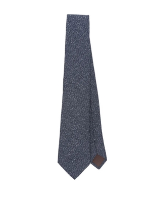 Canali speckled silk-wool tie - Blue