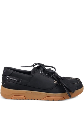 Off-White contrast-stitch boat shoes - Black