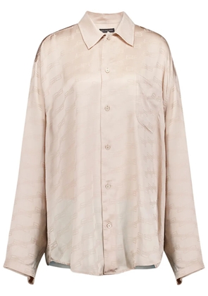 Balenciaga BB monogram satin shirt - Neutrals