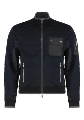 Moorer quilted panelled zip-up jacket - Black