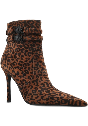 Kurt Geiger London leopard-print heeled ankle boots - Brown
