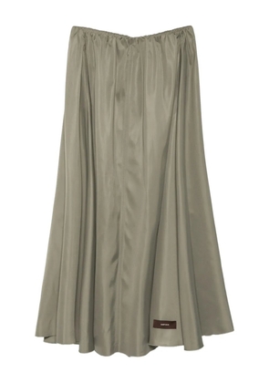 Alysi logo-patch pleated skirt - Green