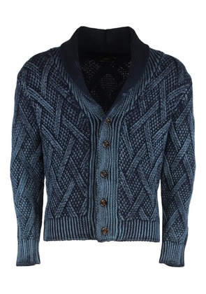 Moorer Lelio-LTC shawl-collar buttoned cardigan - Blue