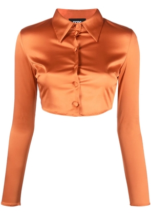 GCDS cropped satin shirt - Orange