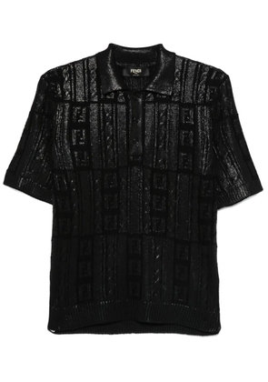 FENDI knitted polo shirt - Black