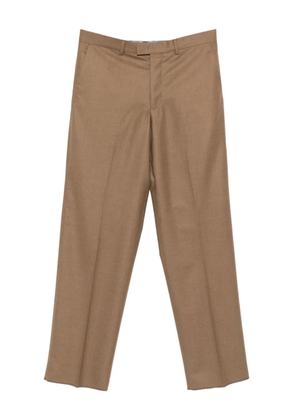 Emporio Armani pressed-crease front-fastening trousers - Brown