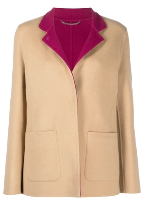 Alberta Ferretti short reversible virgin wool-blend coat - Neutrals