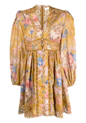 ZIMMERMANN August Plunge minidress - Yellow
