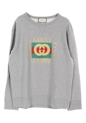 Gucci Pre-Owned 2010s tiger-embroidered sweatshirt - Grey