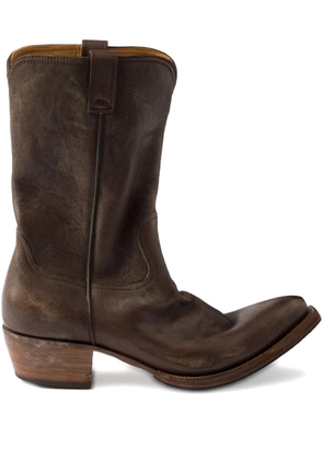 Prada leather cowboy boots - Brown
