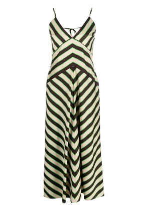 MSGM chevron-print rear-tie dress - Neutrals