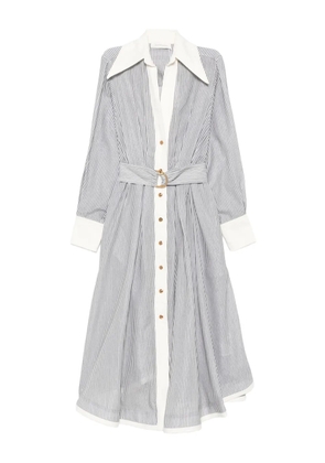 ZIMMERMANN striped belted shirt dress - Neutrals