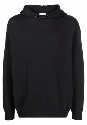 Malo ribbed-knit hooded sweatshirt - Black
