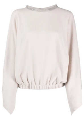 Fabiana Filippi bead-embellished cashmere jumper - Neutrals