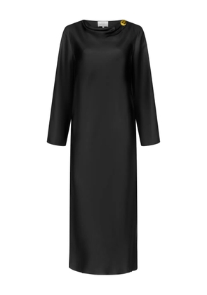 LouLou de Saison Zoya draped midi dress - Black