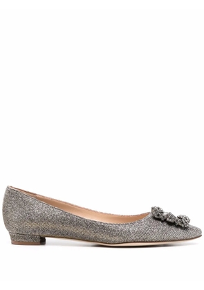 Manolo Blahnik Hangisi ballerina shoes - Silver