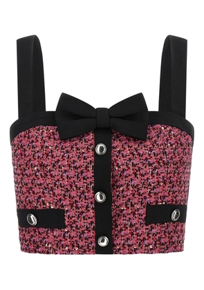 Alessandra Rich sequin-embellished tweed top - Pink