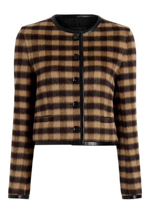 Proenza Schouler checked cropped jacket - Brown
