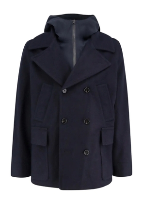 Paltò single-breasted hooded jacket - Blue