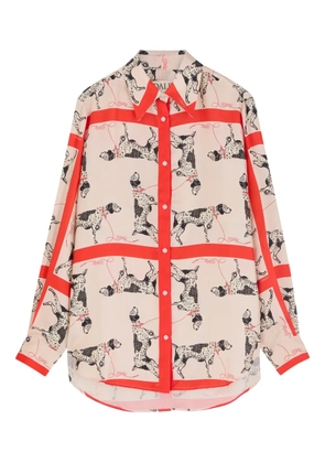S.S.DALEY dog-print long-sleeve shirt - Neutrals