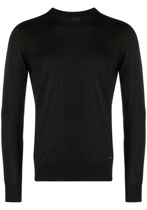 Brioni crew-neck cashmere-silk jumper - Black
