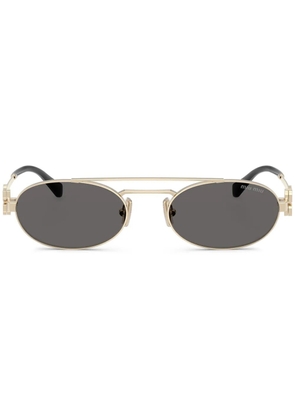 Miu Miu Eyewear logo-lettering sunglasses - Gold