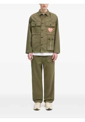 Human Made heart-motif patch-pocket shirt jacket - Green