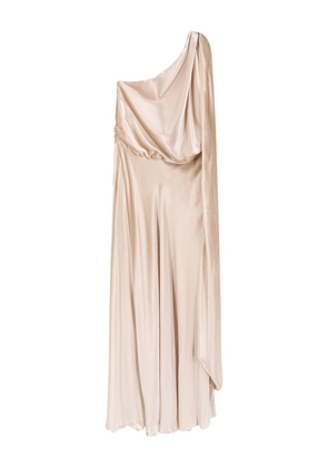 Alberta Ferretti draped one-shoulder dress - Neutrals