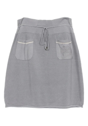 CHANEL Pre-Owned 1986-1988 Coco Mark knitted skirt - Grey